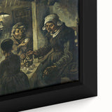 Close-up of a textured black wall art featuring colorful, abstract patterns on a framed canvas.