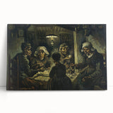 Large black and white stretched canvas of a Van Gogh-inspired abstract design, ideal for kitchen wall art.