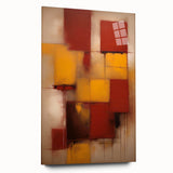 Abstract wall art print showcasing vibrant strokes in blue and gold tones, elegantly displayed in a side view against a neutral background, perfect for modern decor.