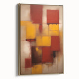 Framed abstract wall art featuring vibrant gold strokes on a textured canvas, showcased from a side view, ideal for modern decor and artistic interiors.