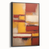 Framed canvas wall art featuring abstract black strokes on a textured background, showcasing a modern design ideal for contemporary decor. Perfect for enhancing any living space or office ambiance.