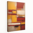 Abstract strokes wall art on stretched canvas, showcasing vibrant colors and dynamic patterns, ideal for modern home decor. Side view highlights the canvas depth and quality.
