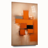 Abstract wall art featuring vibrant strokes in shades of blue, pink, and yellow, displayed in a sleek acrylic frame, ideal for modern home decor.
