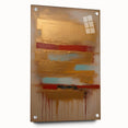 Abstract strokes wall art displayed in a side view, featuring vibrant colors and dynamic patterns. The acrylic glass finish enhances the artwork's depth, showcasing the intricate details and textures, perfect for modern decor.