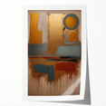 Abstract strokes wall art print showcasing vibrant colors and dynamic shapes, ideal for modern decor. Packaged in a protective cardboard tube for safe delivery.