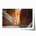 Vibrant rolled print of a stunning cave landscape, showcasing intricate rock formations and earthy colors, perfect for home decor or art enthusiasts.