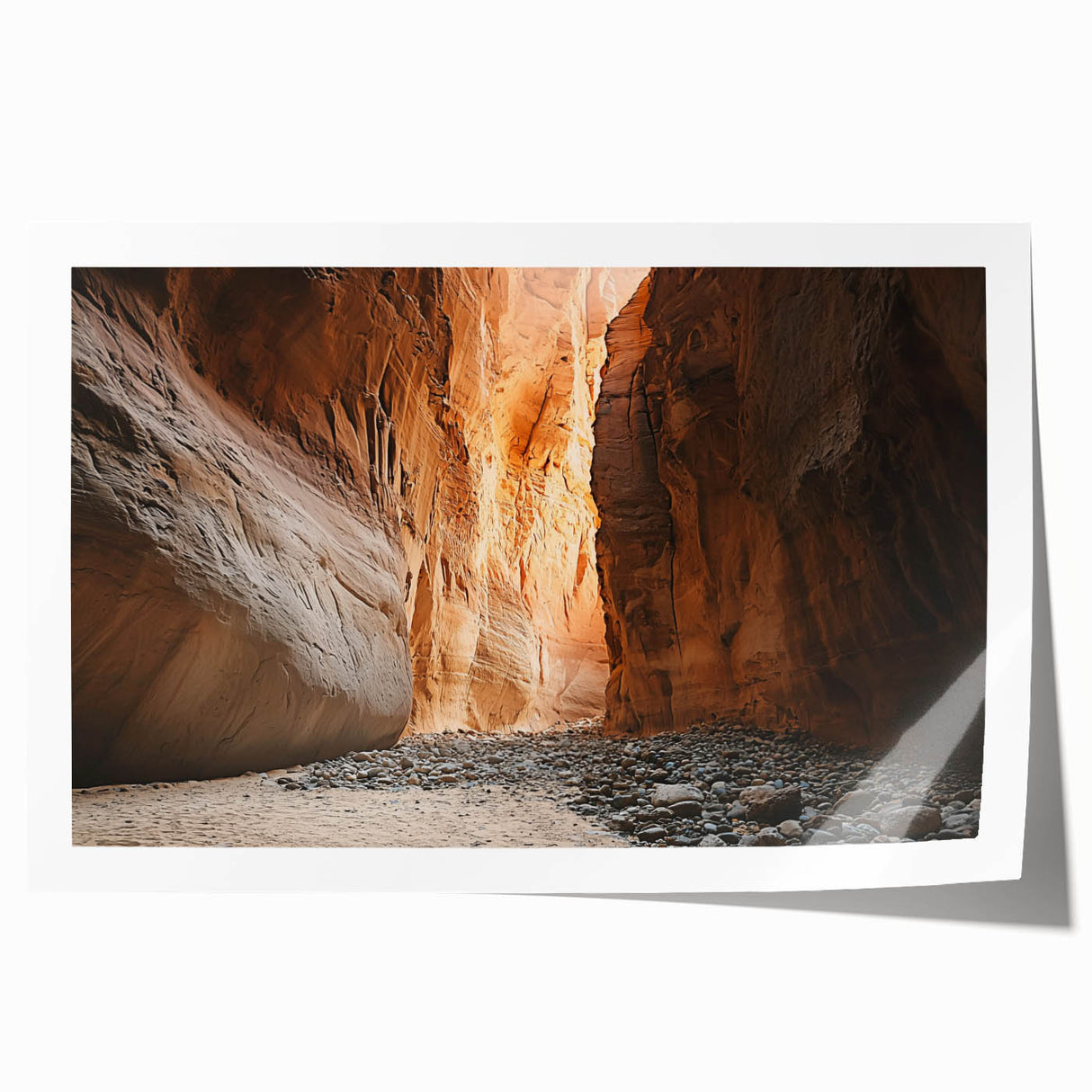Vibrant rolled print of a stunning cave landscape, showcasing intricate rock formations and earthy colors, perfect for home decor or art enthusiasts.