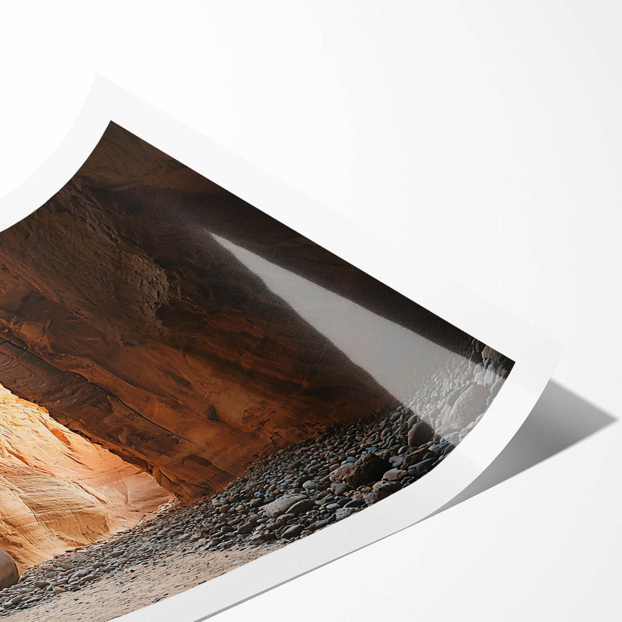 Stunning rolled print showcasing a vibrant landscape with intricate cave formations, designed for wall art enthusiasts. Packaged securely in a protective cardboard tube.