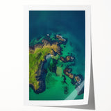 Stunning landscape print showcasing vibrant cliffs and dramatic skies, rolled for easy shipping, perfect for enhancing living spaces or offices.