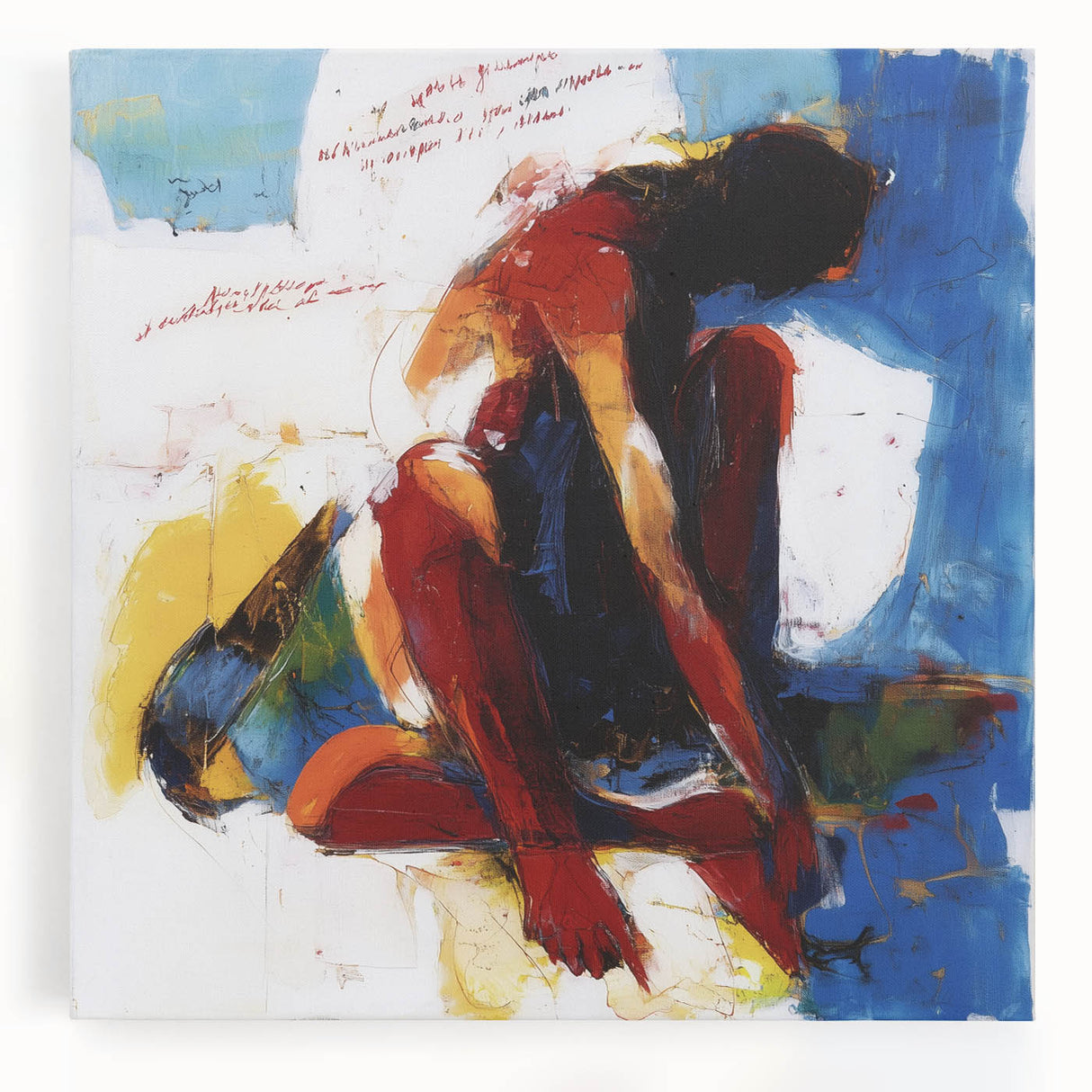 Framed Bedroom Art – Bold Abstract Figure Canvas Wall Decor