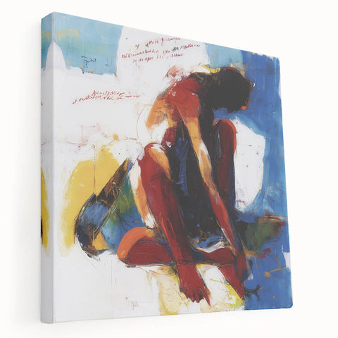 Framed Bedroom Art – Bold Abstract Figure Canvas Wall Decor