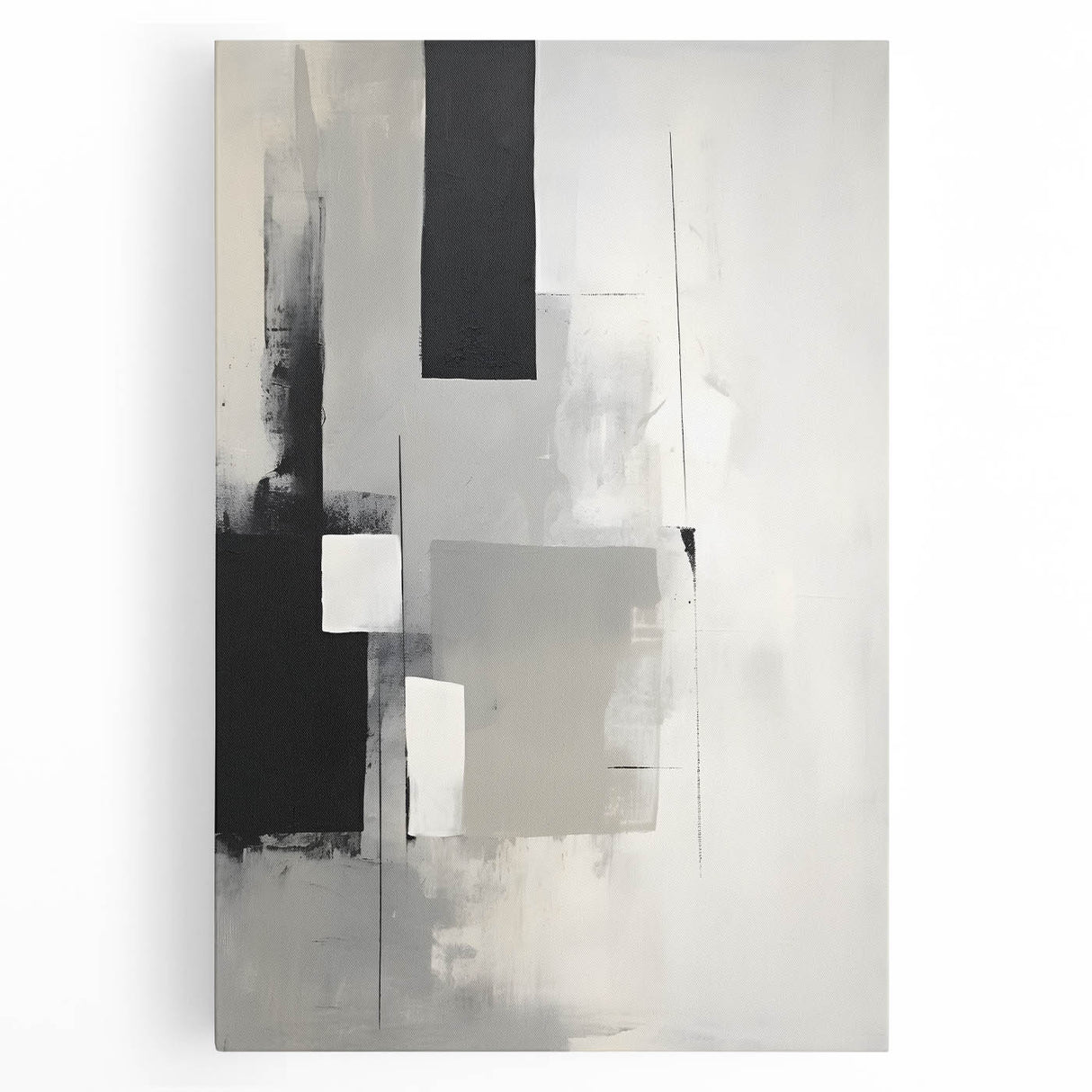 Framed and Canvas Dining Room Art - Black & White Abstract Print
