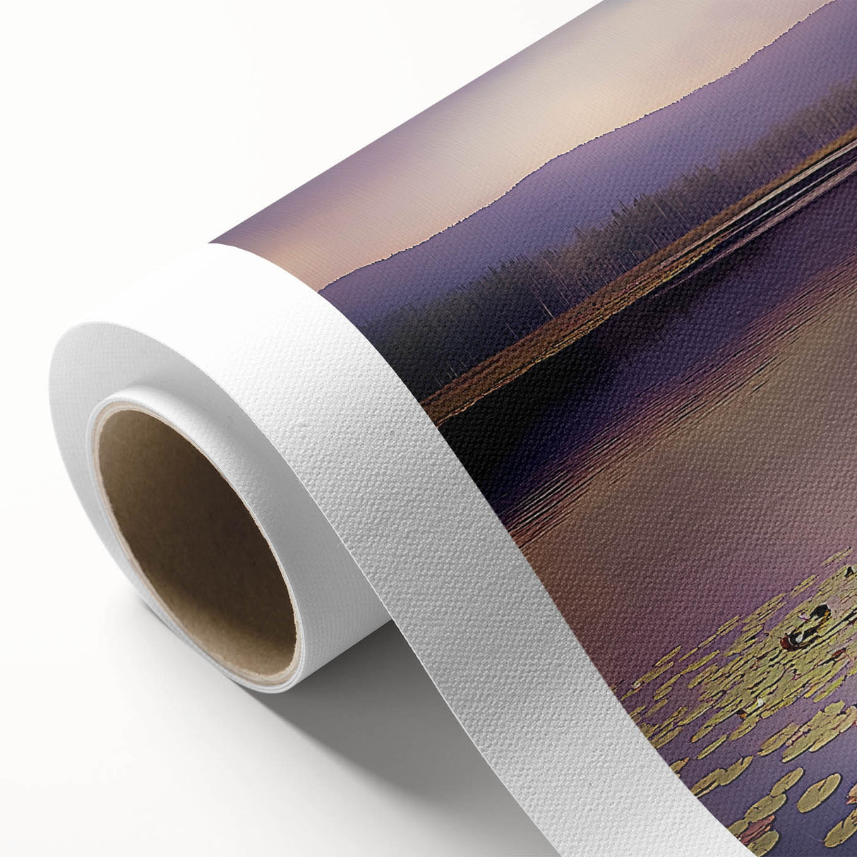 Office Art Prints - Tranquil Purple Lake Landscape Canvas