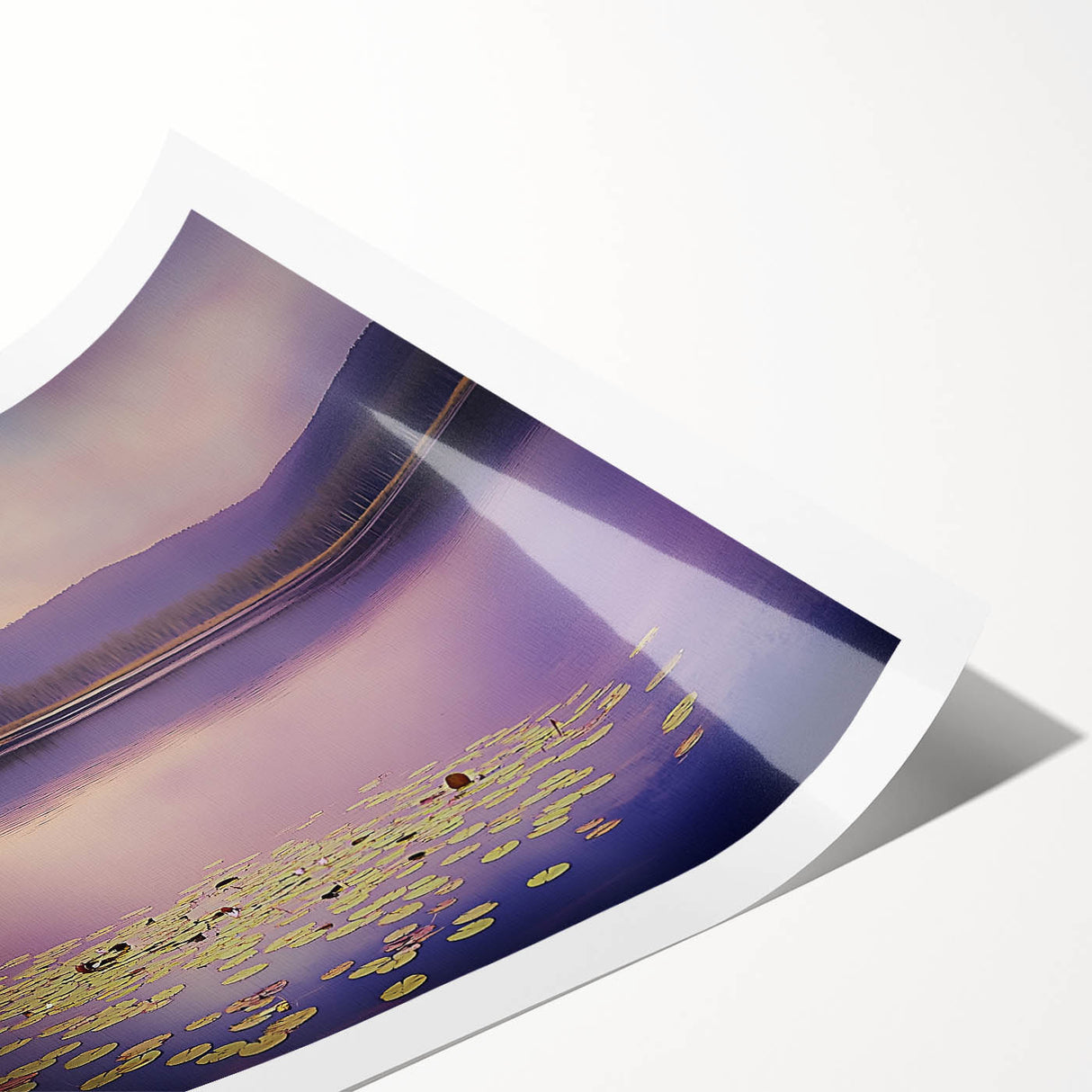 Office Art Prints - Tranquil Purple Lake Landscape Canvas