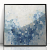 Contemporary Abstract Canvas – Mosaic Motion in Soft Blues