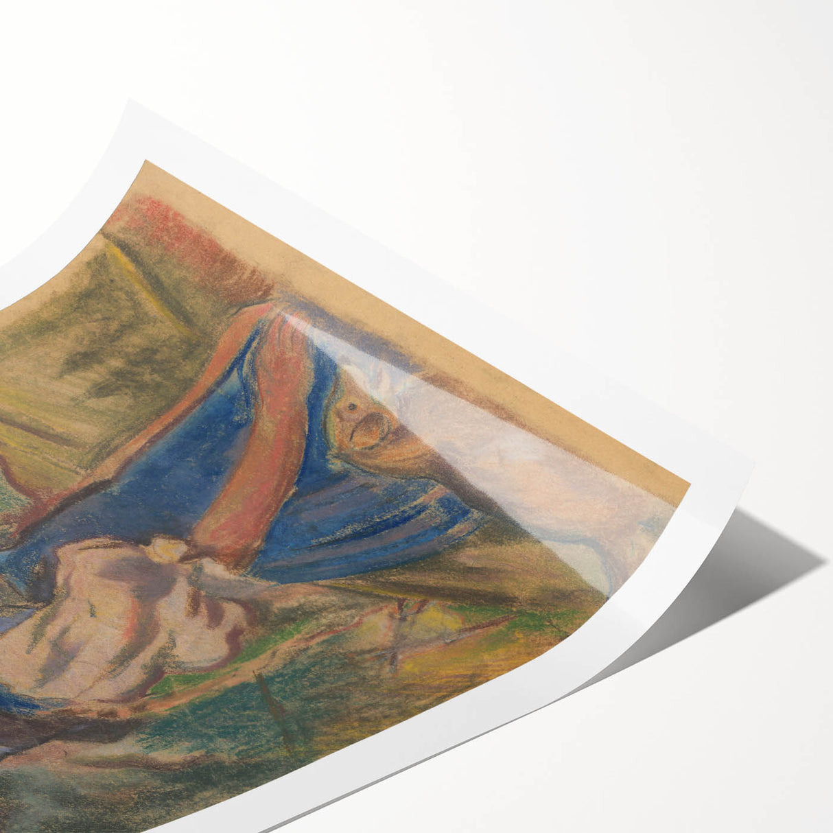 Expressionist Landscape – Girl with Dog Pastel Canvas Print