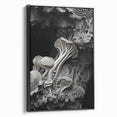 Black and white landscape art painting on framed canvas, featuring a vintage poster style, ideal for bedroom decor.