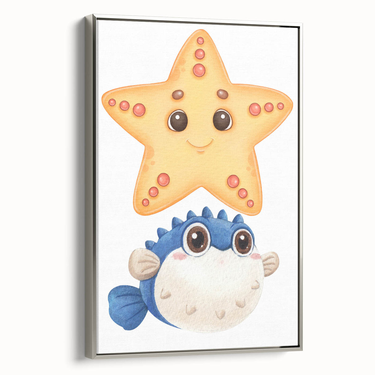 Cute Starfish & Pufferfish Nursery Wall Art – Baby Room Decor