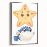 Cute Starfish & Pufferfish Nursery Wall Art – Baby Room Decor