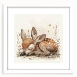Resting Fawn - Kids Room Wall Art Canvas and Framed Options