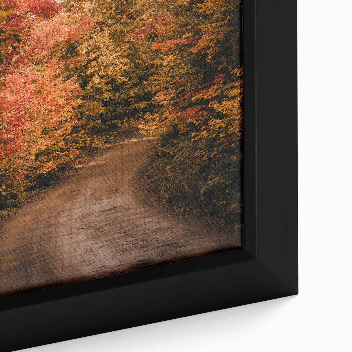 Extra large framed canvas featuring a textured, colorful abstract design with dominant black tones.
