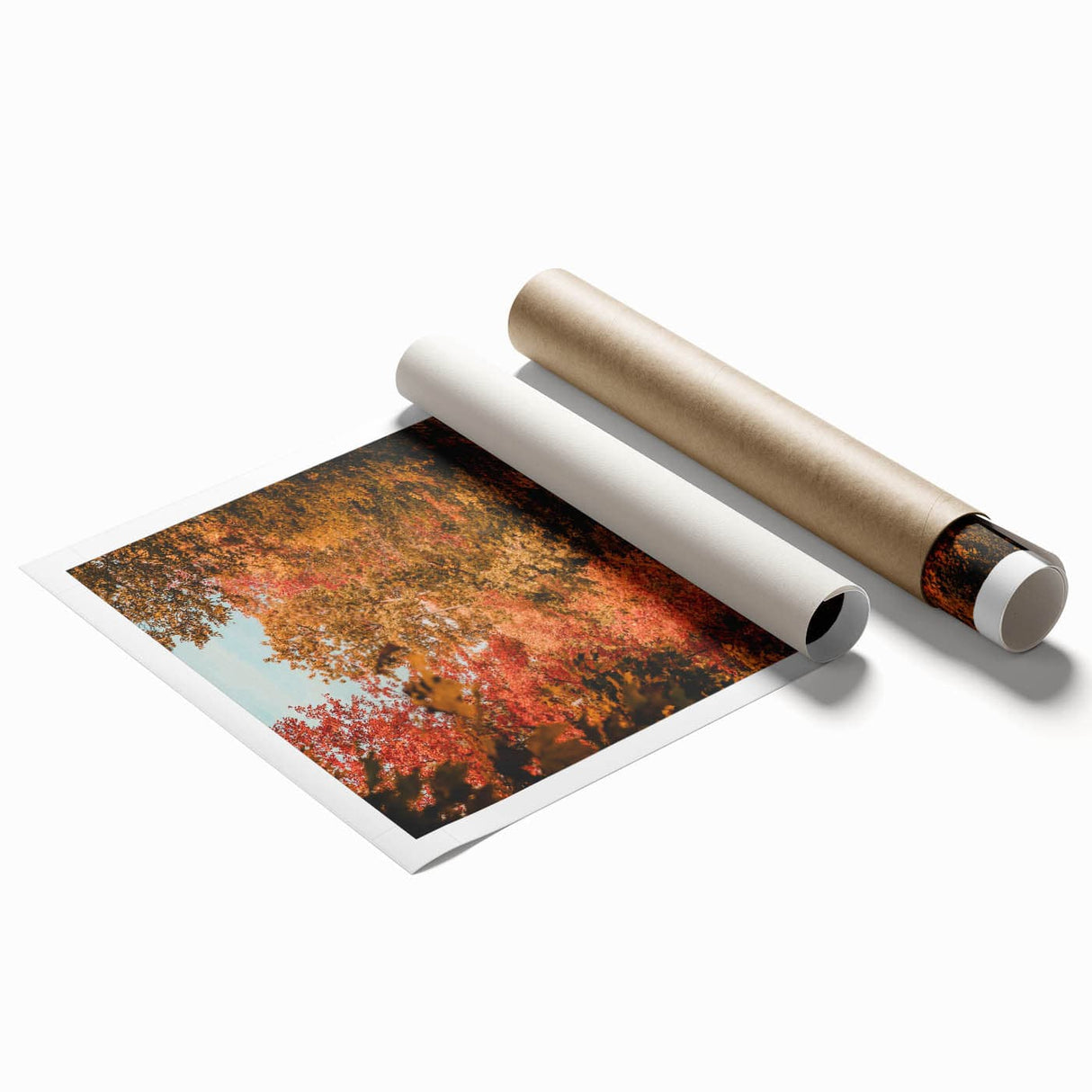 Extra large rolled print featuring a floral art design in autumn colors, ideal for classy bathroom wall art.