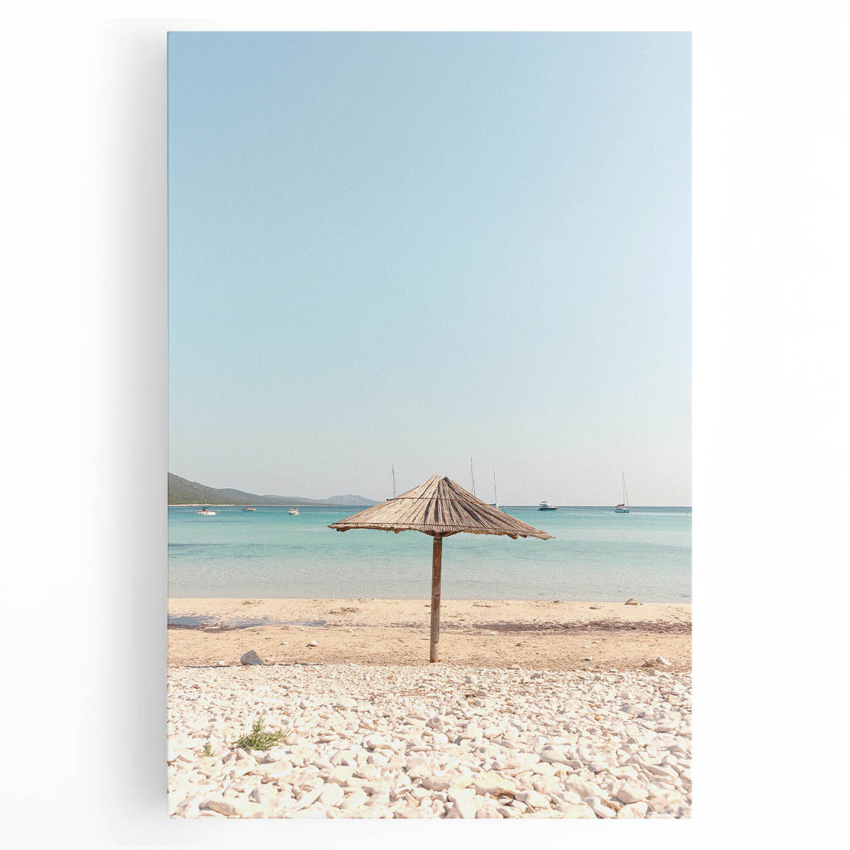 Black and white abstract depiction of summer on large stretched canvas, suitable for kitchen wall art.