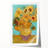 Extra large rolled canvas print of Van Gogh-inspired floral art in vibrant colors, ideal for dining room wall decor.