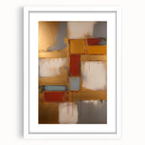 Abstract wall art featuring a vibrant design of colorful strokes in a sleek white frame with a mat, perfect for modern home decor. Ideal for adding a contemporary touch to living spaces, galleries, or offices.