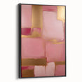 Framed abstract strokes wall art in black, showcasing dynamic brush patterns on canvas, perfect for modern home decor. Side view highlights its elegant frame.