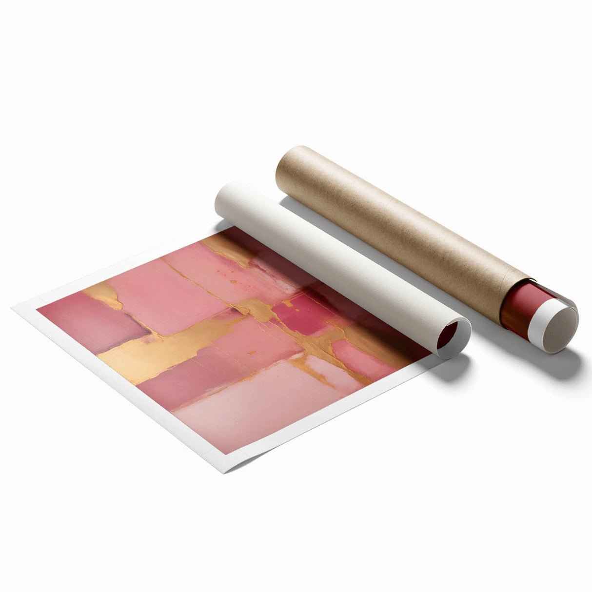 Abstract strokes wall art print showcasing vibrant colors in an artistic composition, rolled and ready for display. Ideal for modern home decor and art enthusiasts.