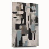 Abstract strokes wall art displayed in a sleek acrylic frame, showcasing vibrant colors and dynamic patterns, perfect for modern home decor.