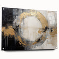 Acrylic glass wall art showcasing abstract strokes in vibrant colors, mounted with pins for a sleek display. Ideal for modern home decor and artistic interiors.
