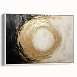 Framed canvas wall art featuring abstract strokes in shades of blue, gray, and white, showcasing a modern design ideal for contemporary home decor.