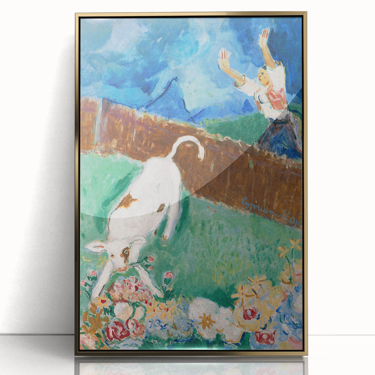 Charming Farm Scene - Calf (1932) by Cyprián Majerník