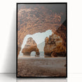 Framed acrylic landscape artwork depicting a serene cave scene with vibrant colors, designed to enhance home decor. Black frame adds a modern touch.