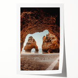 Vibrant rolled print showcasing a stunning cave landscape in earthy tones, ideal for home decor, delivered in protective packaging to ensure safe transit.