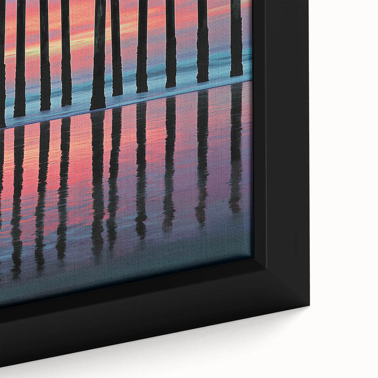 Office Canvas Prints - Vibrant Sunset Pier Reflection Art