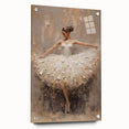Abstract figurative wall art displayed in a side view, showcasing vibrant colors and intricate designs on acrylic glass, pinned for a modern aesthetic.