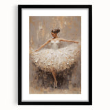Abstract figurative wall art framed with a black mat, showcasing vibrant colors and dynamic shapes, perfect for modern home decor and artistic expression.