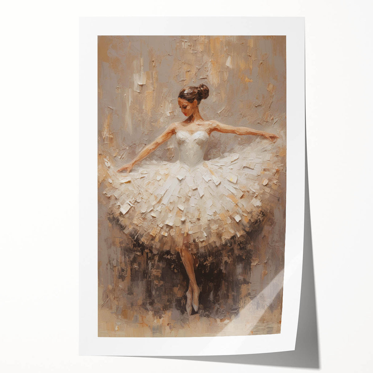 Abstract figurative wall art print showcasing vibrant colors and dynamic shapes, rolled and ready for framing, ideal for modern home decor.