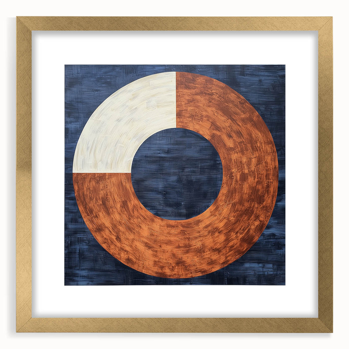 Abstract geometric frame with mat in a luxurious gold finish, showcasing a modern design. Ideal for enhancing contemporary decor and artwork display.