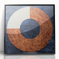 Framed acrylic artwork showcasing an abstract geometric design in black, featuring sharp lines and shapes, perfect for modern home decor and artistic displays.
