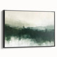 Framed canvas wall art showcasing an abstract landscape design with vibrant colors, set against a sleek black frame, ideal for modern home decor.