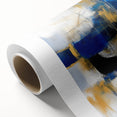 Geometric Abstract Wall Decor – Royal Motion in Gold & Blue