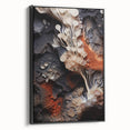 Black and white vintage poster art of a natural landscape on framed canvas, suitable for bedroom wall decor.