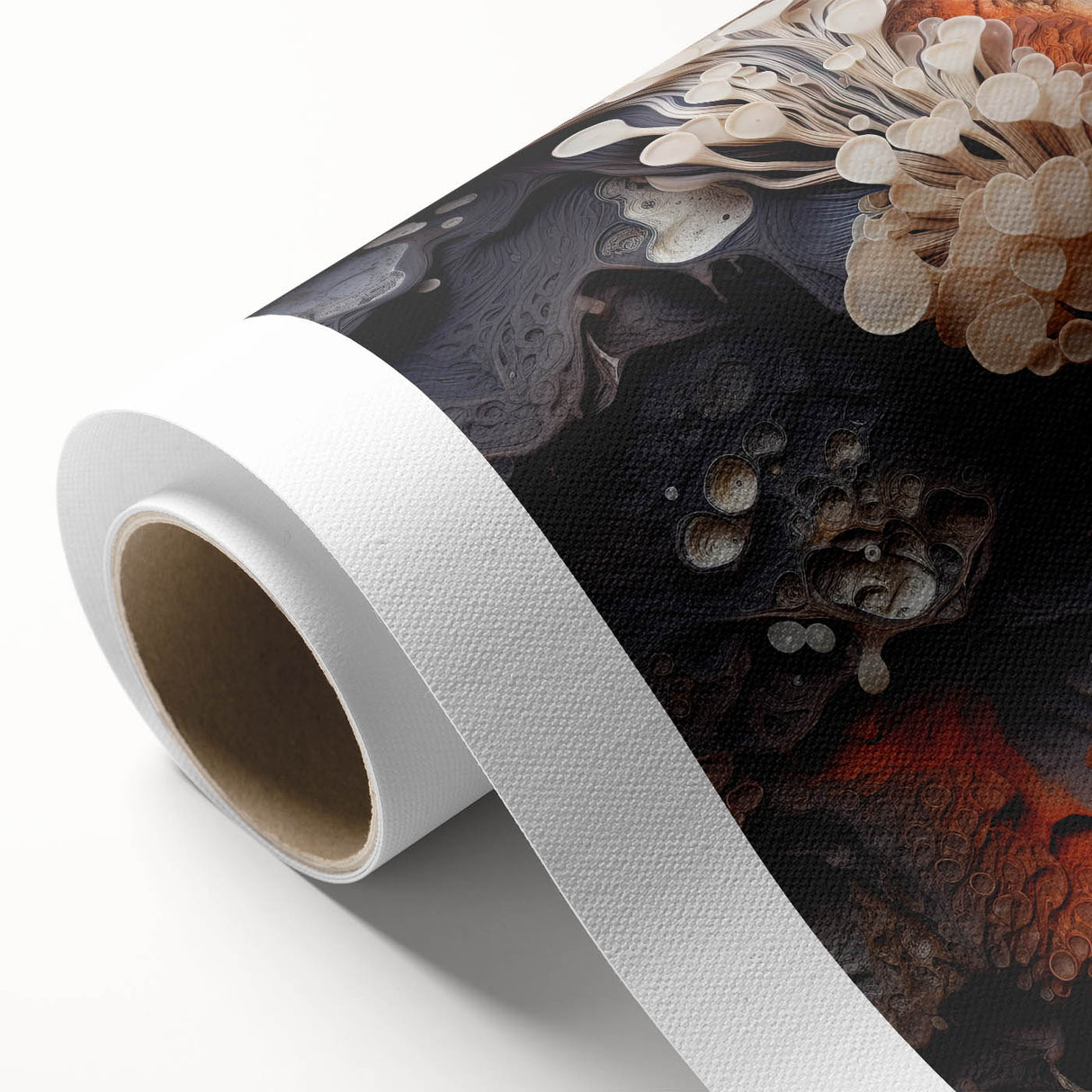 Art deco poster featuring natural close-up elements in muted colors on rolled canvas, ideal for nursery wall decor.