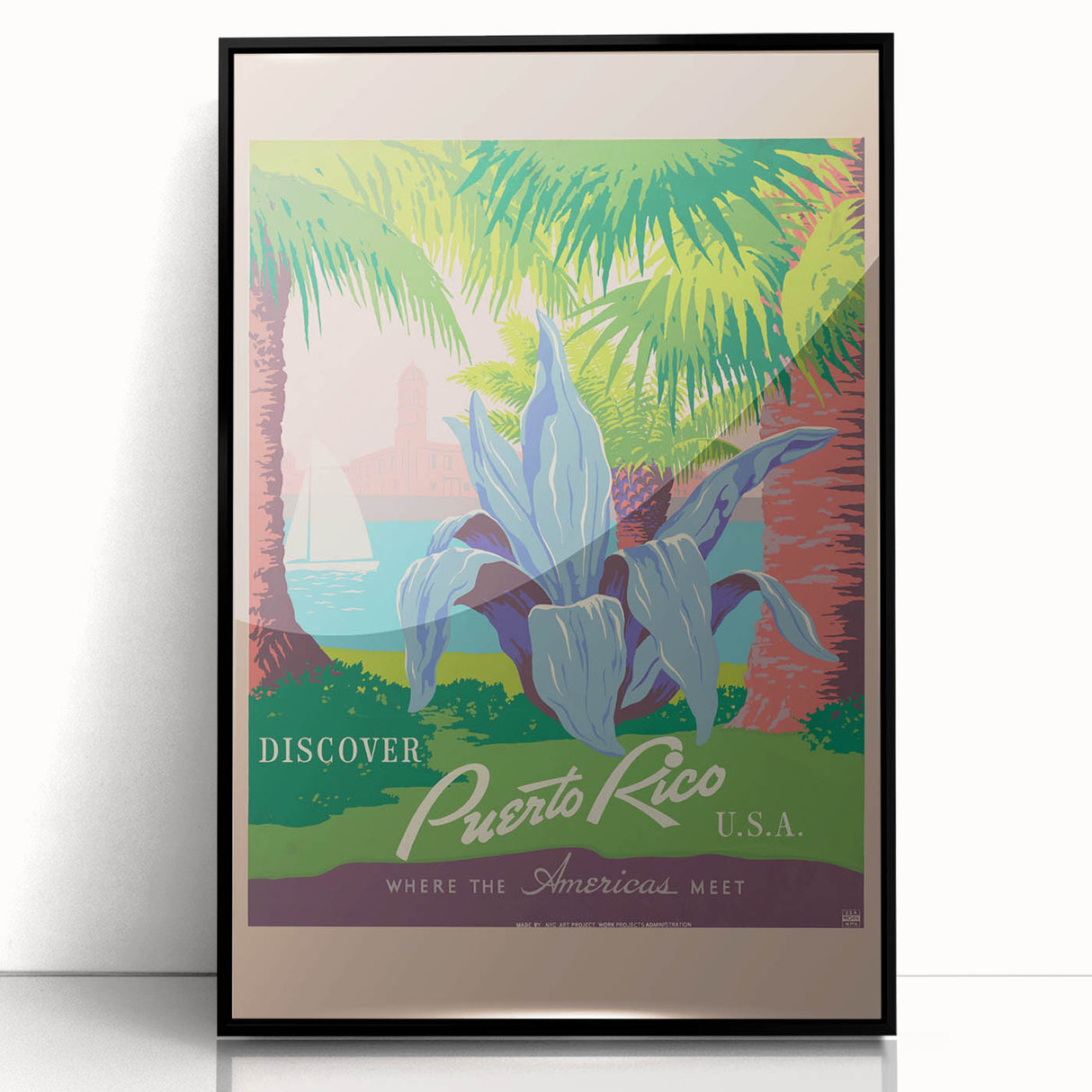 Vintage Puerto Rico Travel Poster - Discover the Americas