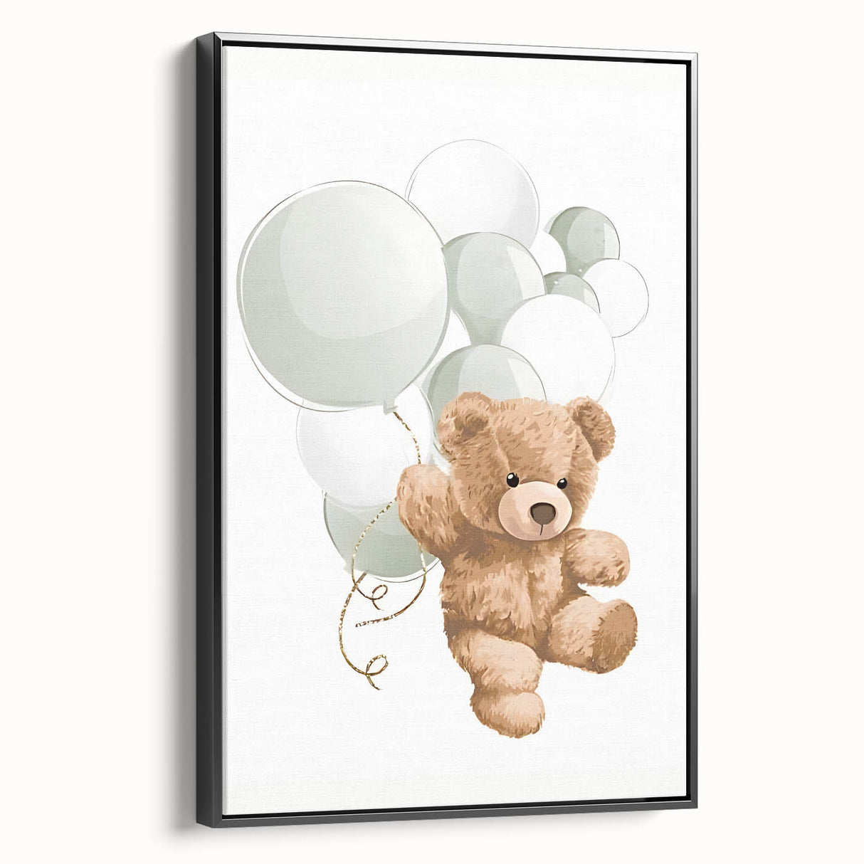 Teddy Bear Balloon Nursery Wall Art – Baby Room & Kids Decor