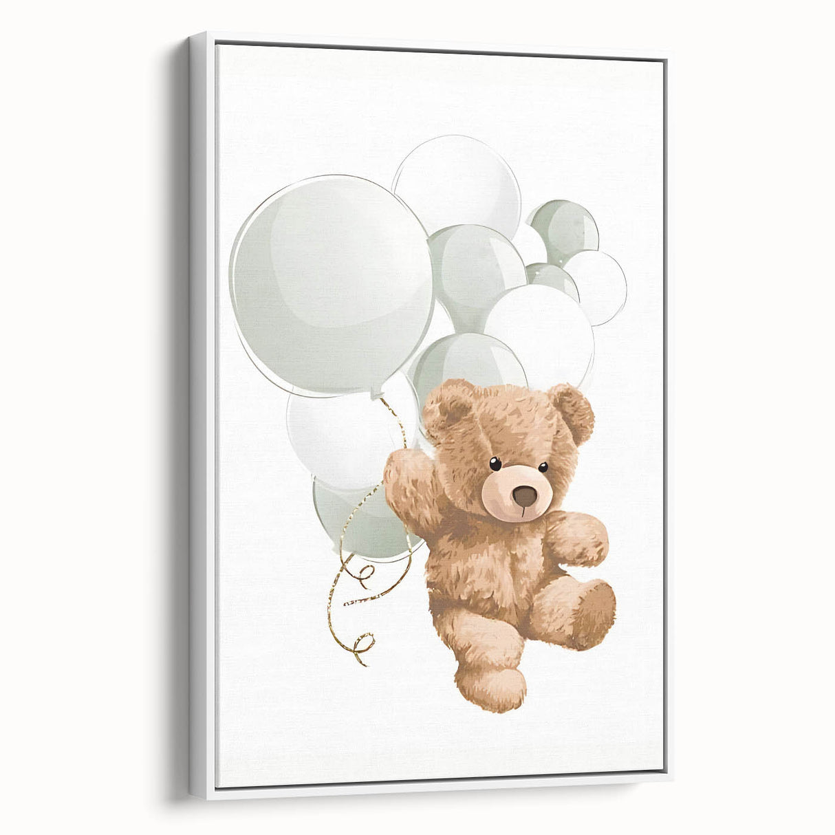 Teddy Bear Balloon Nursery Wall Art – Baby Room & Kids Decor